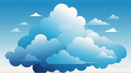 Sticker - flat cloud and sky background