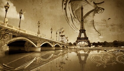 Wall Mural - vintage eiffel tower