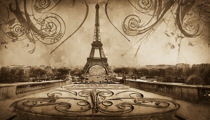 Wall Mural - vintage eiffel tower