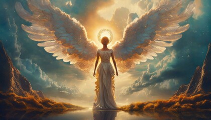 Wall Mural - angel and sun