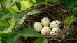 © ECLIVN - Mourning dove nest showcasing smooth, cream-colored eggs in a natural setting