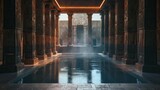 Forgotten Temples. AI generated art illustration.