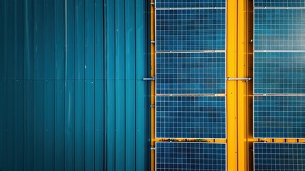 Wall Mural - a solar panel on the roof is an alternative form of energy that helps save resources and promotes su