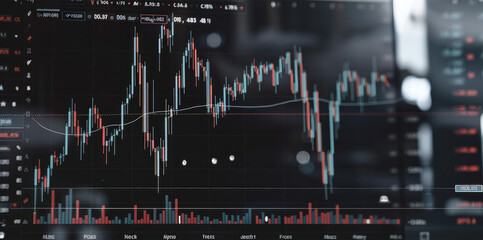 Aufkleber - Trading charts three inside up pattern. Generative AI.