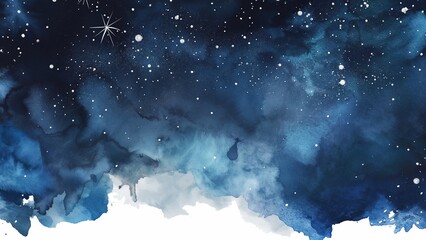 Wall Mural - starry sky watercolor texture background