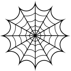 Wall Mural - An intricate web spun by a spider vector silhouette 