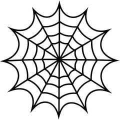 An intricate web spun by a spider vector silhouette 