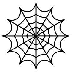 Wall Mural - An intricate web spun by a spider vector silhouette 