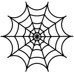 Wall Mural - An intricate web spun by a spider vector silhouette 