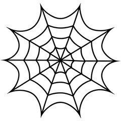 Wall Mural - An intricate web spun by a spider vector silhouette 