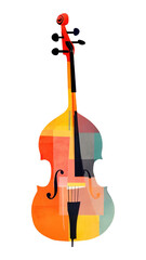 Canvas Print - PNG Double bass guitar cello paper.