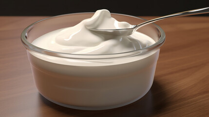 Wall Mural - Greek yogurt in a bowl