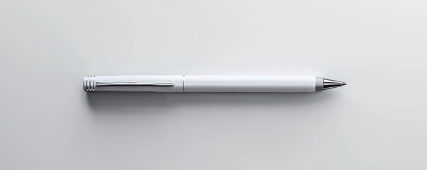 Isolated white pen on white background mockup, 4K hyperrealistic photo