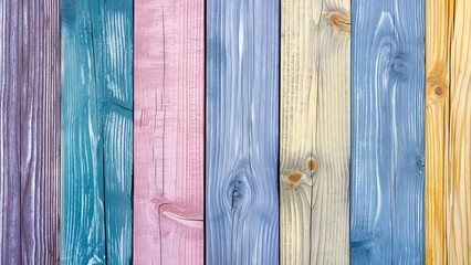 Wall Mural - Colorful pastel wood plank background