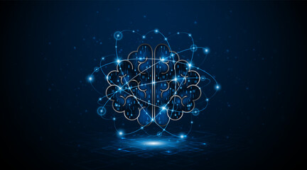 Leinwandbilder - Circuit board of computer neural network or electronic artificial intelligence. Brain circuit technology. modern technology innovation concept background
