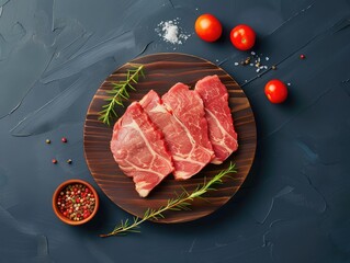 Poster - raw meat on a cutting board