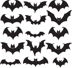 Halloween bats silhouettes 