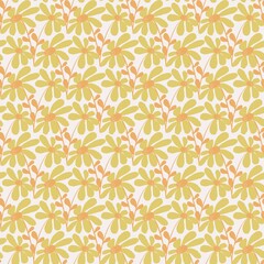 Wall Mural - seamless pattern background from graphics pictures of yellow flowers can be used to design shirt des