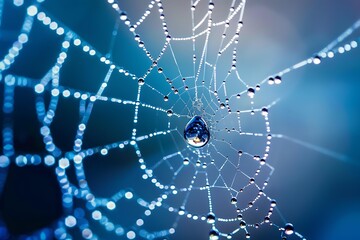 spider web with drops of dew