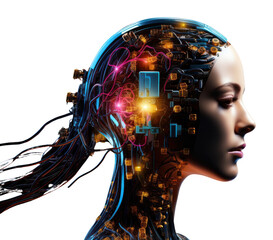 Poster - PNG Artificial intelligence technology portrait adult.