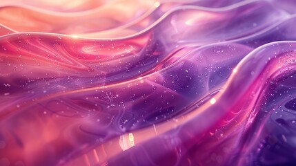 Poster - A vivid purple and pink abstract 3D composition of glossy shapes: a smooth and reflective design element