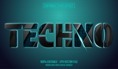 Wall Mural - techno editable text effect