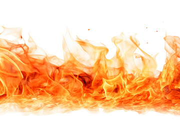 Aufkleber - Close-up of raging fire flames Isolated on white background