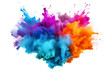 © venusvi - Colorful holi paint powder explosion captured Isolated on white background