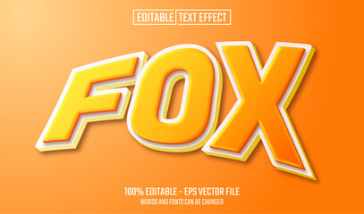 Wall Mural - fox editable text effect