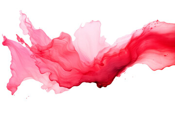 Wall Mural - Dynamic stroke of pink and red paint, expressive design Isolated on white background