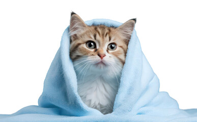 Poster - PNG cat in blanket transparent background