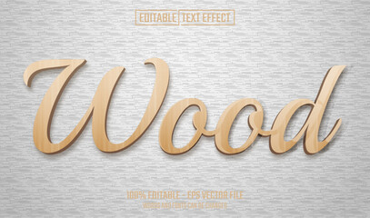 Canvas Print - 3d wood editable text effect