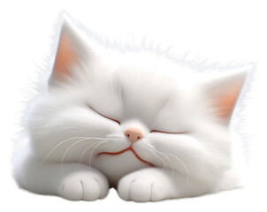 Sticker - PNG Kitten sleeping mammal animal.