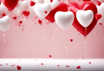 celebration background banner space romantic holiday valentines balloon love white blank text art greeting romance