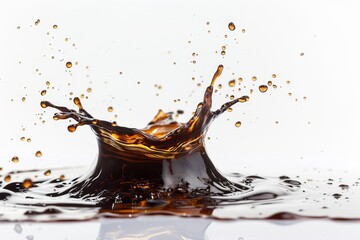 Wall Mural - A delicious soy sauce splash on white background