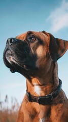 Canvas Print - German boxer dog portrait in summer 