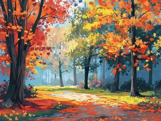 Canvas Print - autumn in the park