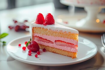 Wall Mural - Cake slice on dish