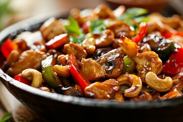 Poster - Cashew and vegetable stir fry with sweet sauce