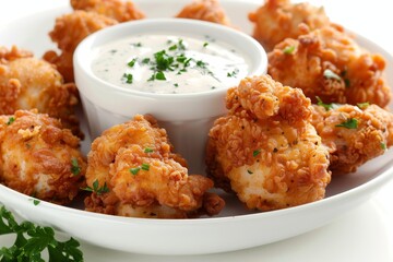 Sticker - Chicken dip with ranch on white background