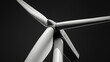 © Daniel - close up of wind powered energy blade, black and white, black background, depth of feild