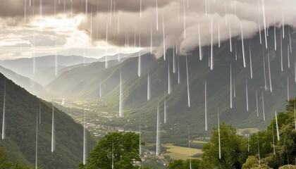 Poster - png rain effect overlay transparent background hyper realistic