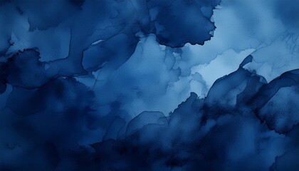 Canvas Print - abstract watercolor paint background with dark blue color grunge and noise texture for banner