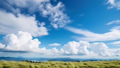 Wall Mural - blue sky background and white clouds soft focus