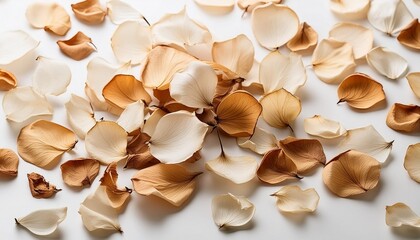 Canvas Print - dry petals on the white background