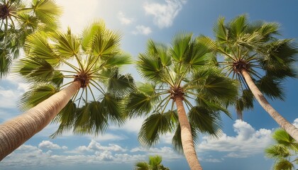 Wall Mural - palm trees against the sky