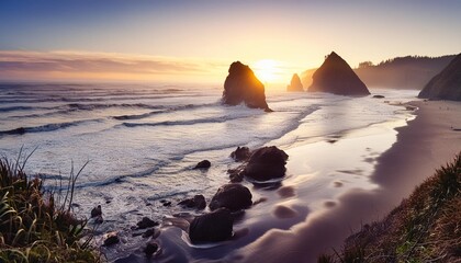 Poster - sunset oregon coast