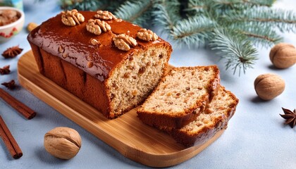 Canvas Print - nutty delight whole walnut loaf cake