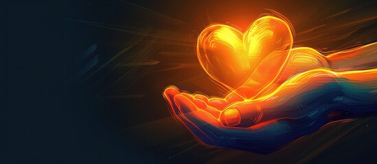 Poster - Glowing Heart in Hands