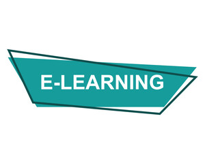 e learning button on white background. e learning button sign